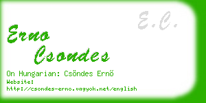 erno csondes business card